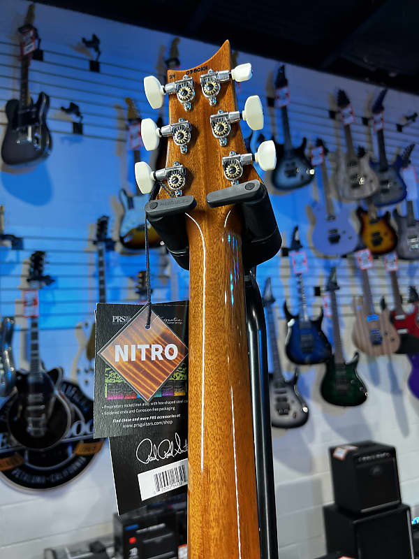 New 2024 PRS Custom 24 – Custom Color – Faded Charcoal Smokewrap Burst/Natural back w PRS Case, Ath Dlr Get Plekd 101