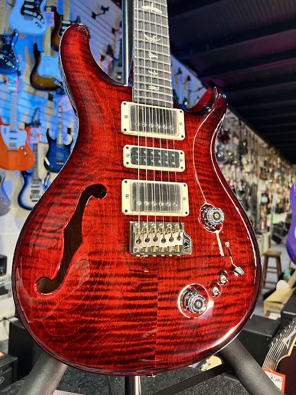 PRS Special Semi-Hollow Electric Guitar, Custom Color - Fire Red Wrap Burst w/ Case, Signature Dlr, Get Plekd 297