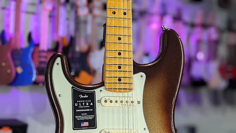 Fender American Ultra Stratocaster Left-handed - Mocha Burst Maple Fingerboard! 920 GET PLEK’D!
