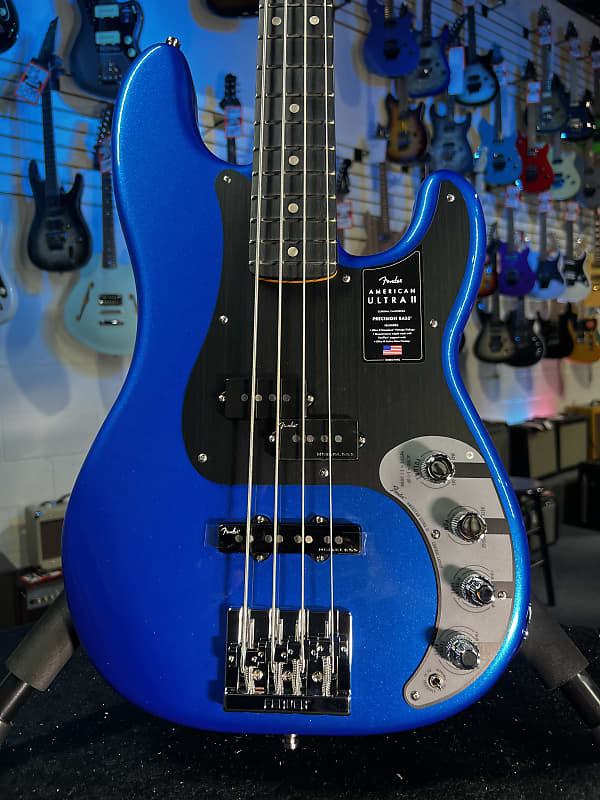 Fender American Ultra II Precision Bass - Noble Blue, Ebony Fingerboar Auth Deal Free Ship! 593 GET PLEK’D!