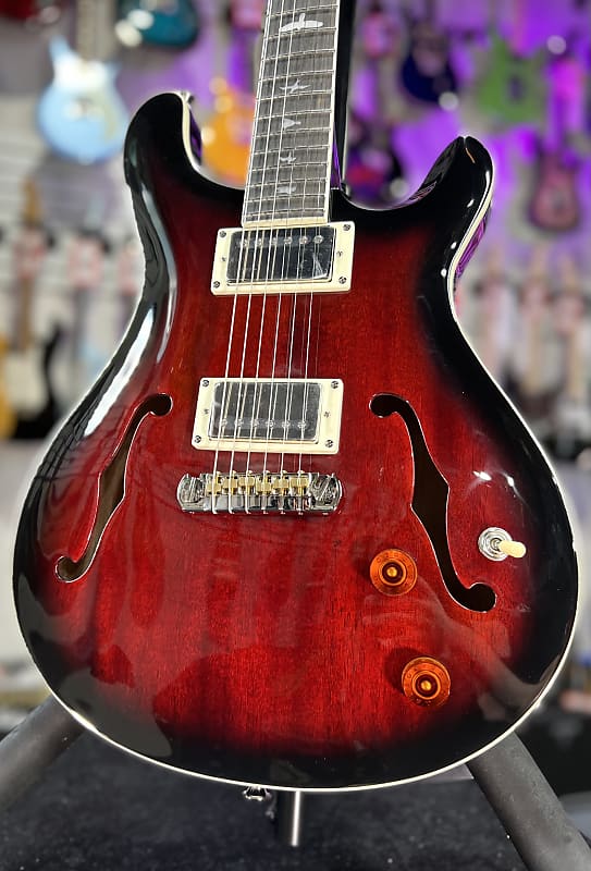 PRS SE Hollowbody Standard Electric Guitar - Fire Red Burst *FREE PLEK WITH PURCHASE* 765