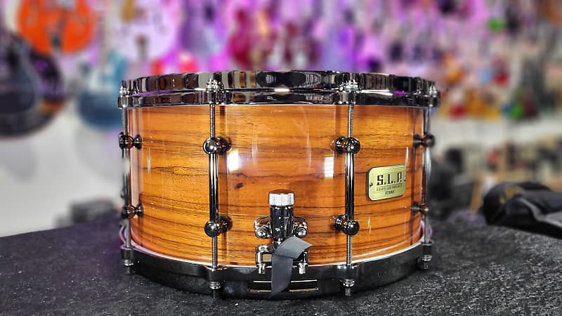 Tama S.L.P. G-Maple Snare Drum - 7 x 14in. - Gloss Tangerine Zebrawood Auth Dealer Free Shipping!