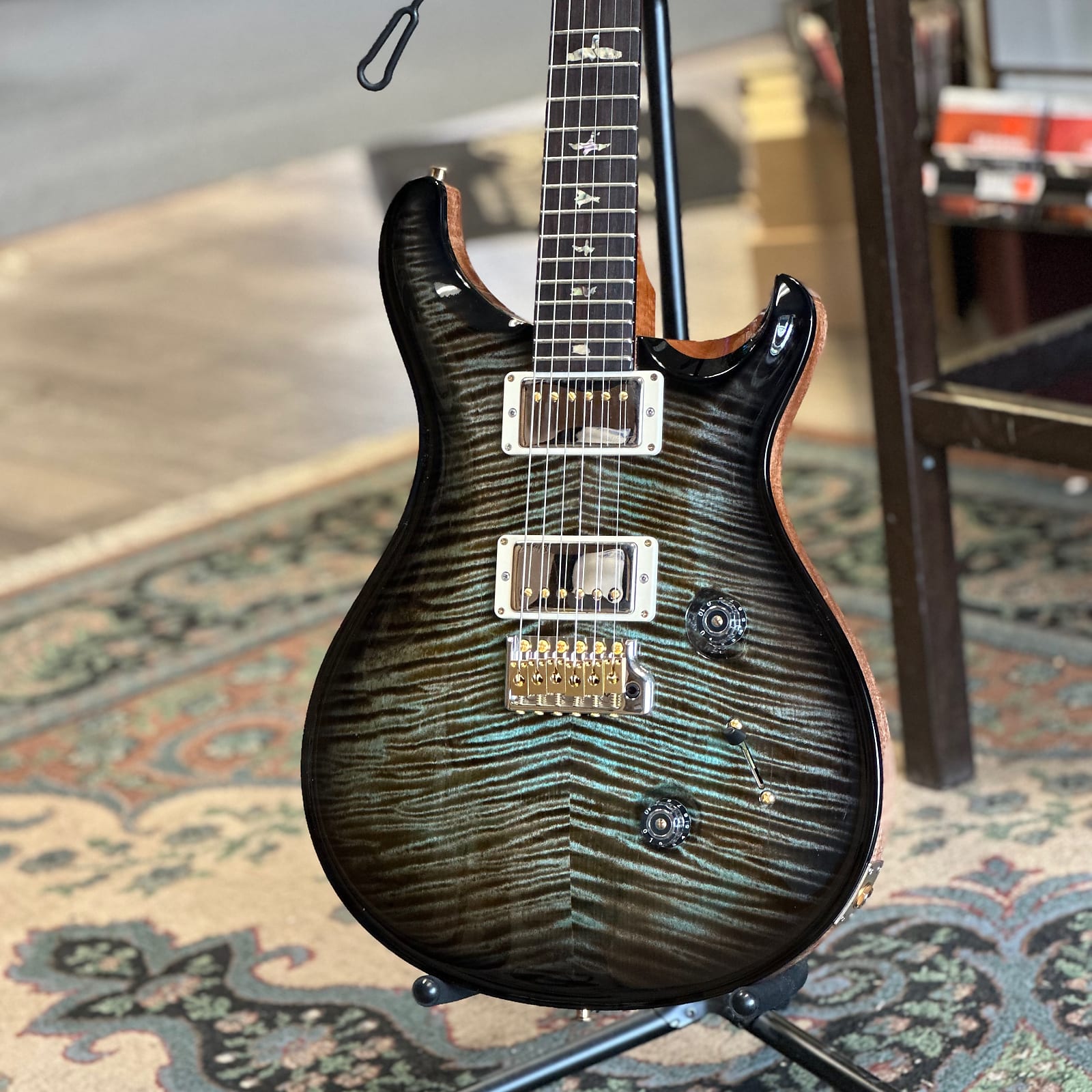 Custom 24 10 Top Electric Guitar - Electric Moss Smokewrap #329 **58/15 Pickups**