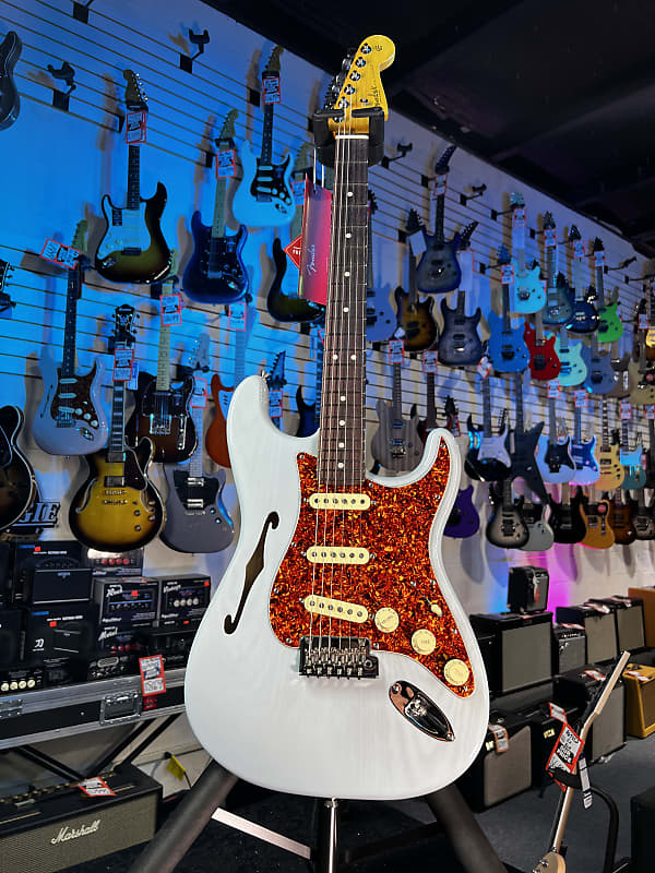 Fender American Professional II Thinline Stratocaster Transparent Daphne Blue Auth Deal Free Ship! 479 GET PLEK’D!