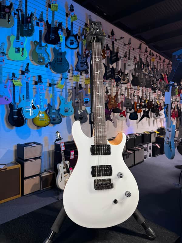 PRS SE CE 24 Satin - Flat White Top, C&M Exclusive - White