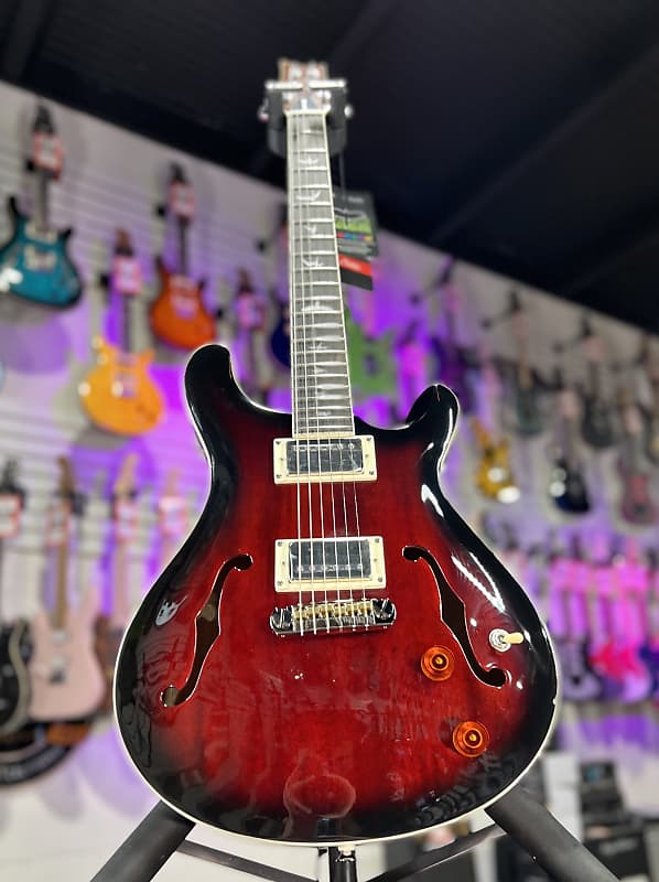 PRS SE Hollowbody Standard Electric Guitar - Fire Red Burst *FREE PLEK WITH PURCHASE* 765