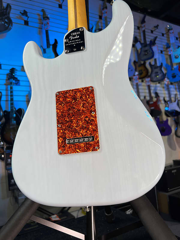 Fender American Professional II Thinline Stratocaster Transparent Daphne Blue Auth Deal Free Ship! 479 GET PLEK’D!