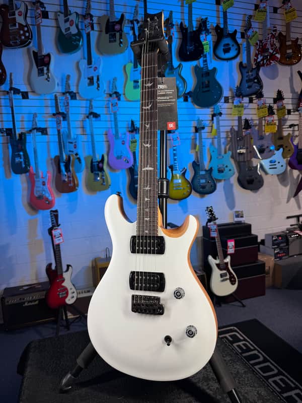 PRS SE CE 24 Satin - Flat White Top, C&M Exclusive - White