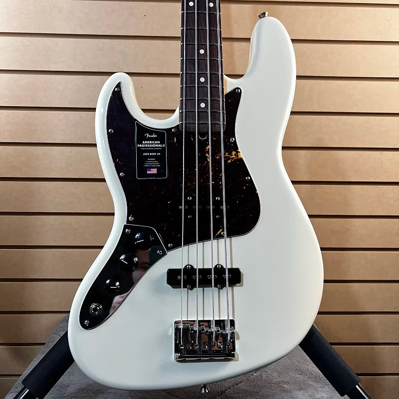 American Professional II Jazz Bass Left-Handed - Olympic White #450 GET PLEK'D!