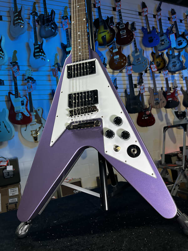 Epiphone Kirk Hammett 1979 Flying V Electric Guitar - Purple Metallic Auth Deal Free Shipping! 487 GET PLEK’D!