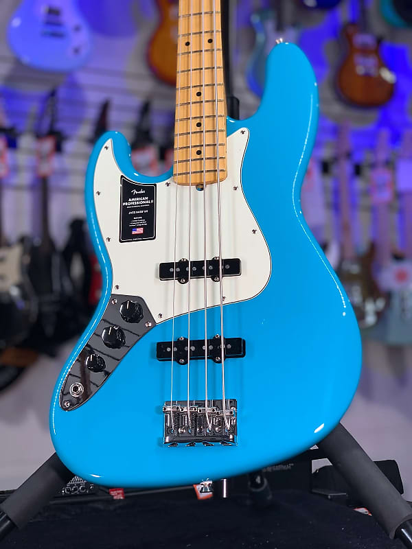 Fender American Professional II Jazz Bass Left-handed Miami Blue Maple Fingerboard Auth Deal! 408