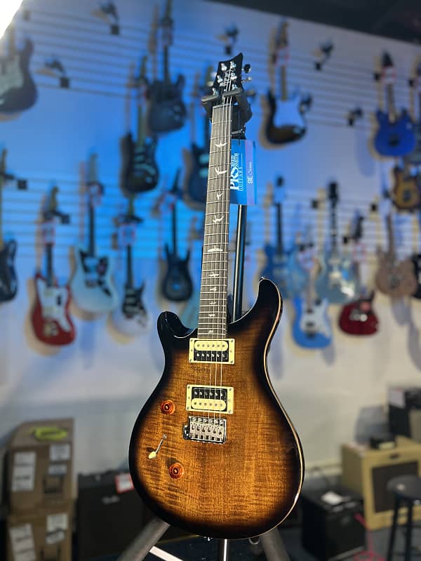 Paul Reed Smith PRS SE Custom 24 Fret Lefty Black Gold Burst Guitar Auth Deal Free Ship! 956