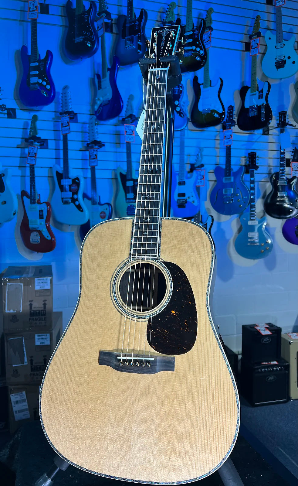 Martin D-45 Modern Deluxe Acoustic Guitar - Natural, 140 GET PLEK’D