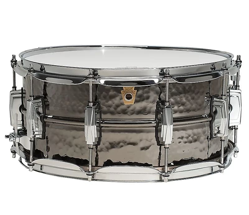New *In-Stock* 2024 Ludwig LB417K Hammered Black Beauty 6.5x14" 10-Lug Brass Snare Drum,- Black Nickel-Plated
