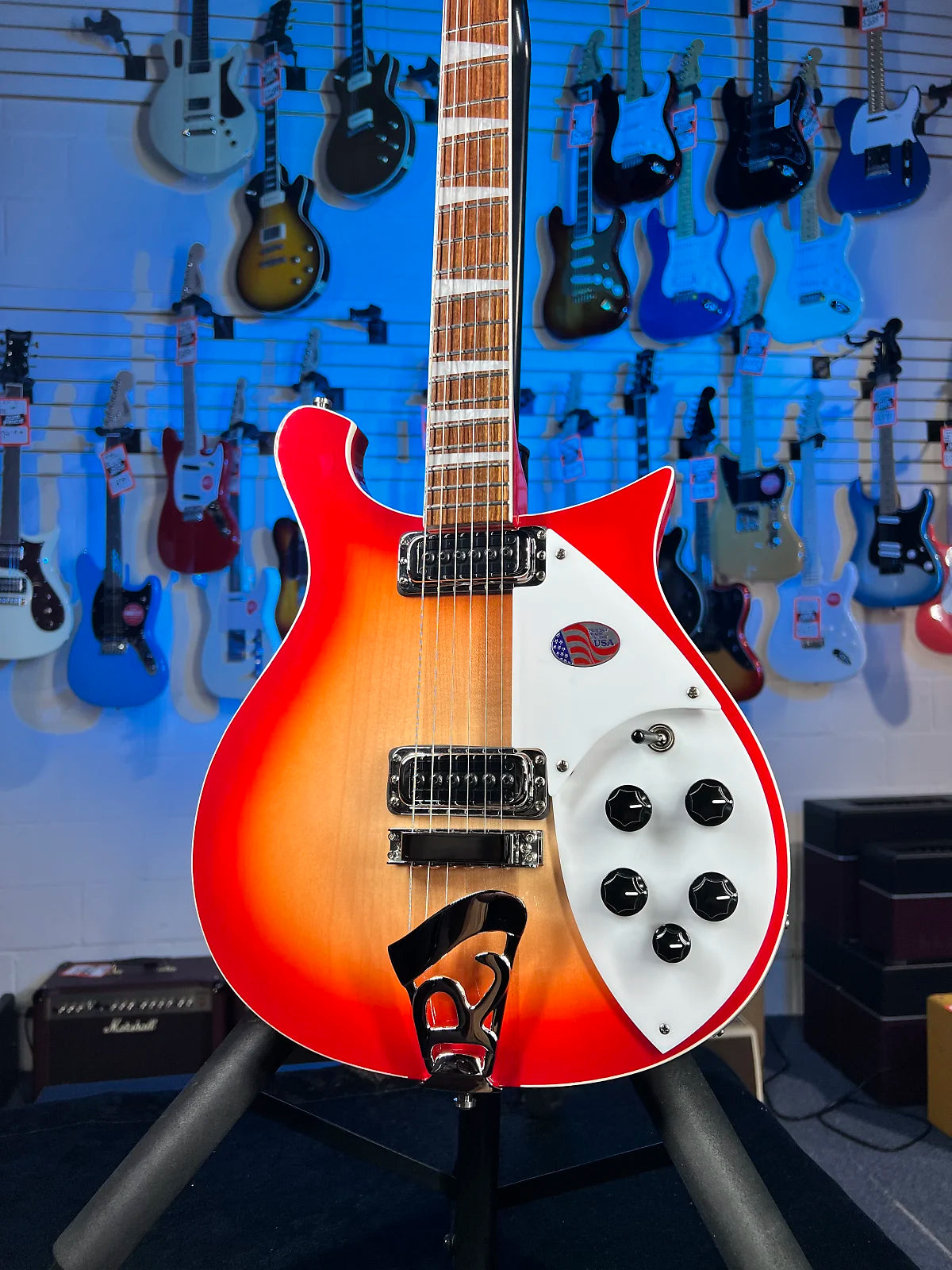 New Rickenbacker 620 Fireglo Electric Guitar w Ric Case, 620FG 682