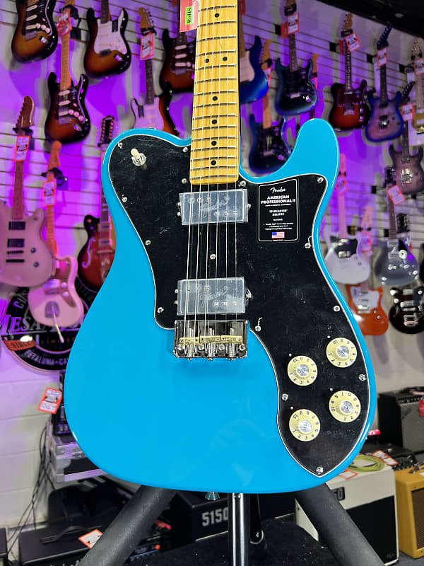 Fender American Professional II Telecaster Deluxe Miami Blue with Maple Fingerboard Auth Deal Free Ship! 730 *FREE PLEK WITH PURCHASE*