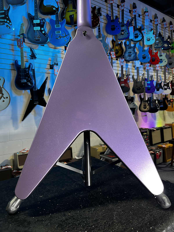 Epiphone Kirk Hammett 1979 Flying V Electric Guitar - Purple Metallic Auth Deal Free Shipping! 487 GET PLEK’D!