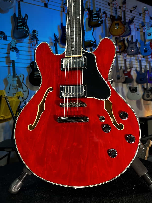 Eastman Guitars T386RD Thinline Semi-hollowbody Electric Guitar Red GET PLEK'D! 714