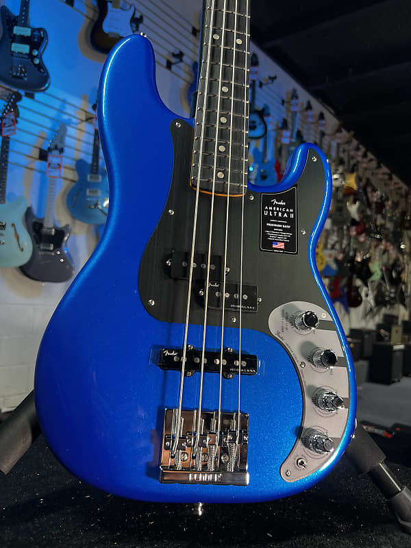 Fender American Ultra II Precision Bass - Noble Blue, Ebony Fingerboar Auth Deal Free Ship! 593 GET PLEK’D!