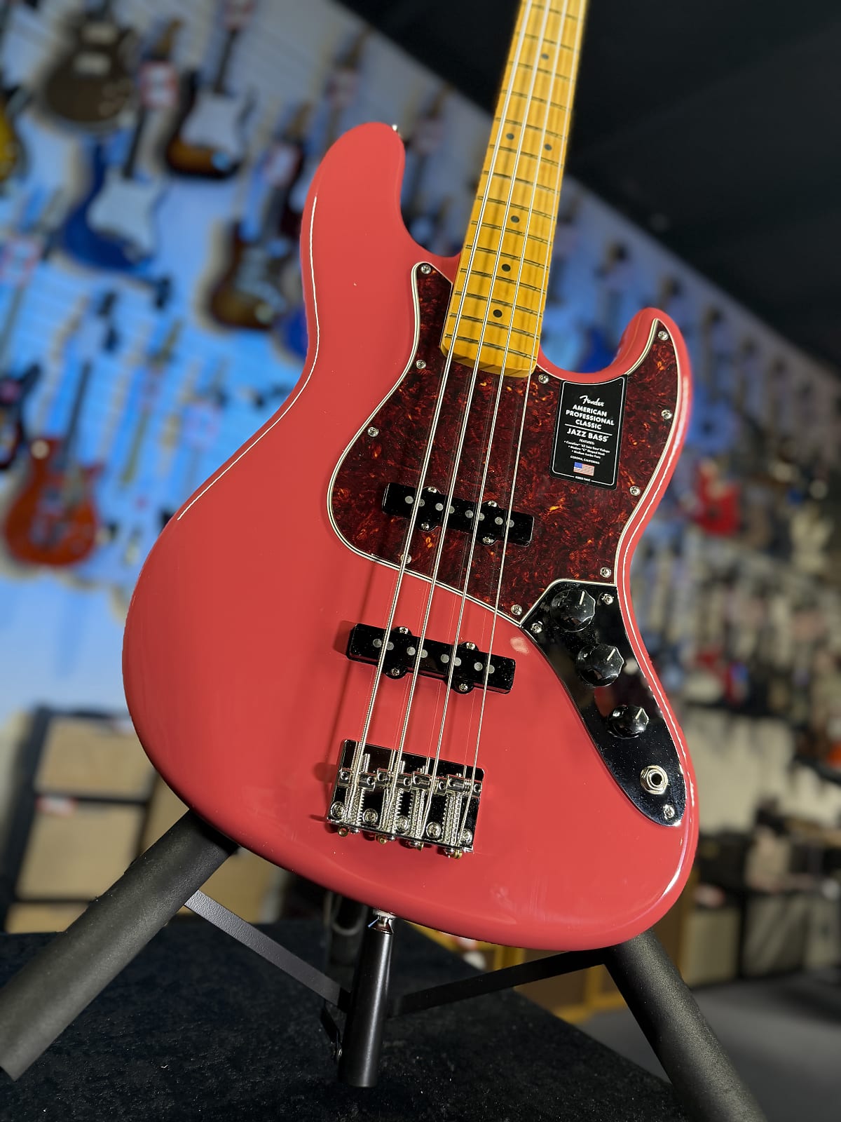 Fender American Professional Classic Jazz Bass - Faded Dakota Red Maple Fingerboard GET PLEK'D! 036