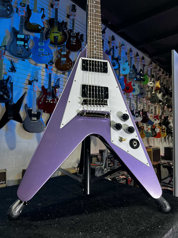 Epiphone Kirk Hammett 1979 Flying V Electric Guitar - Purple Metallic Auth Deal Free Shipping! 487 GET PLEK’D!