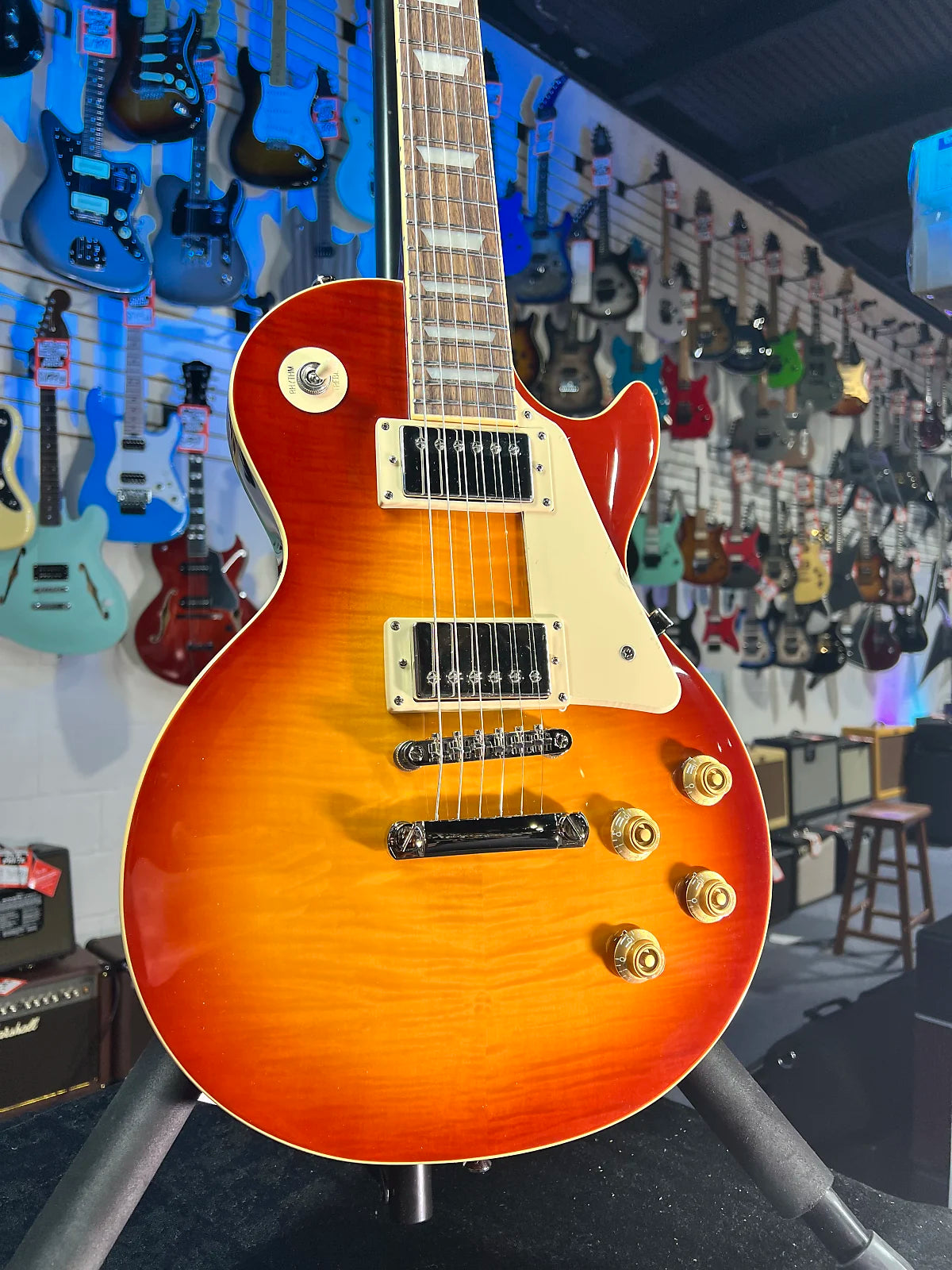 Epiphone Les Paul Standard 50s Figured 2025 - Washed Cherry Sunburst, with Premium Epiphone Gig Bag, Get Plekd, 113