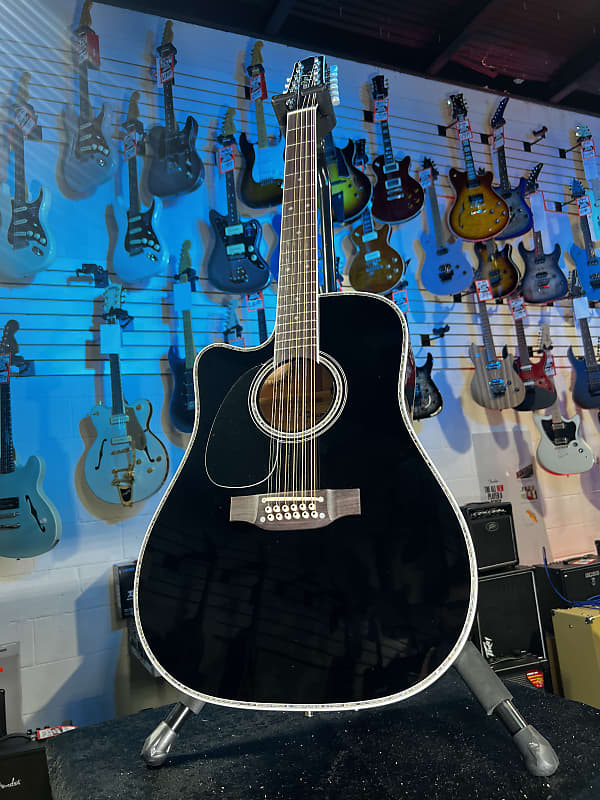 Takamine EF 381 DX-LH Acoustic Guitar - Black Auth Deal Free Shipping! 143