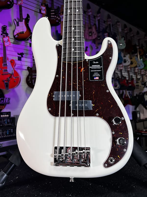 Fender American Professional II Precision Bass V - Olympic White with Rosewood Fingerboard Authorized Dealer Free Shipping! 796 GET PLEK’D!