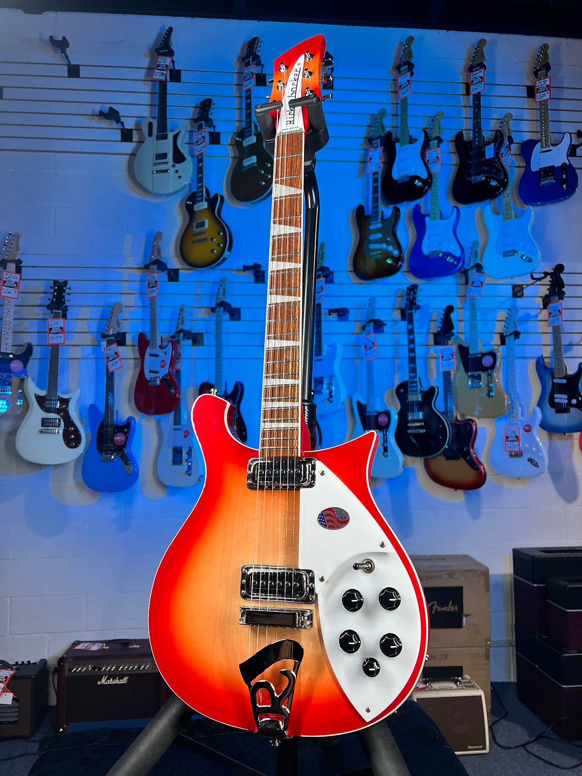 New Rickenbacker 620 Fireglo Electric Guitar w Ric Case, 620FG 682
