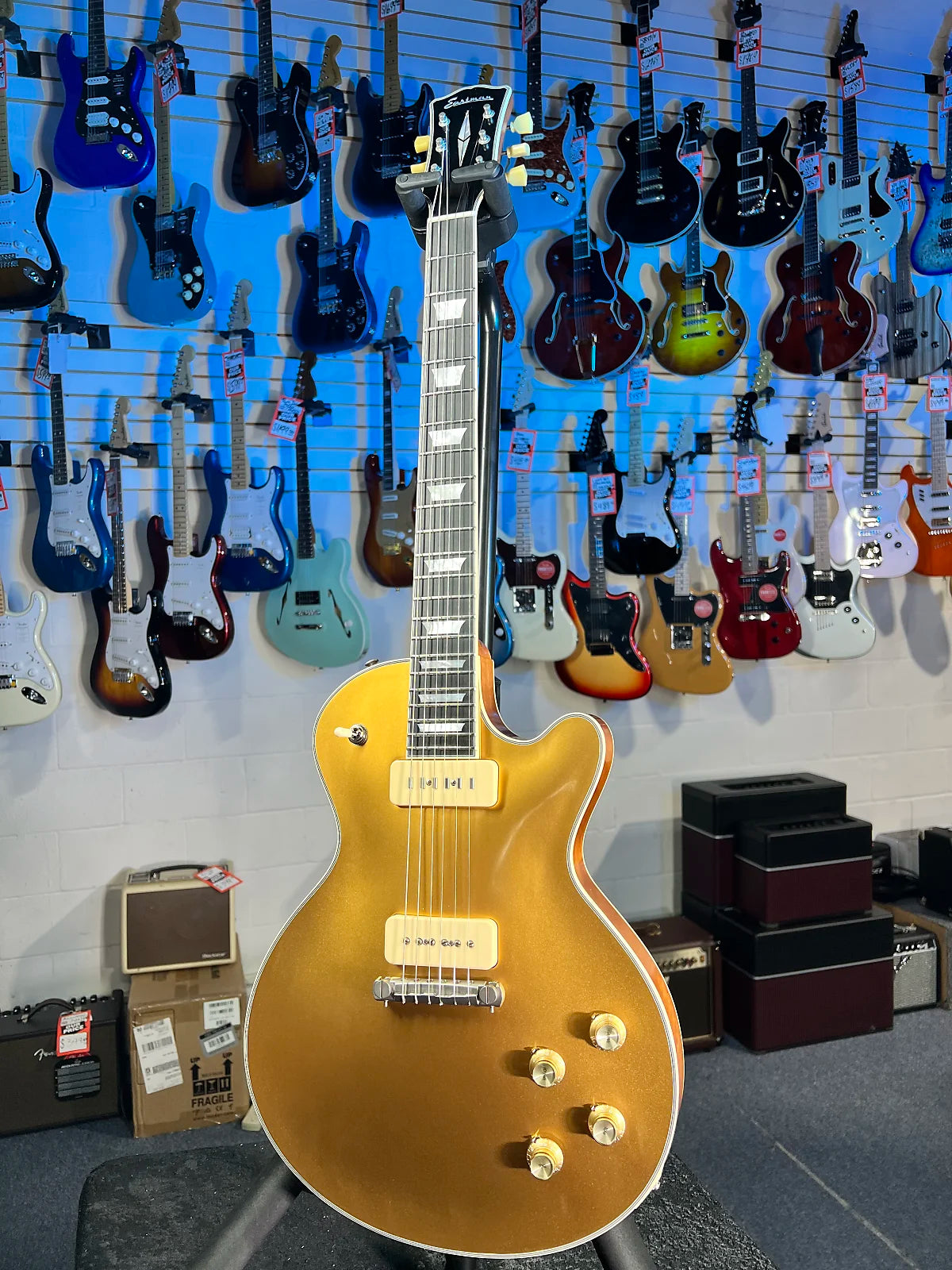 Eastman SB54/TV Limited Edition - Vintage Gold w/ OHSC, Get Plek'd! 056