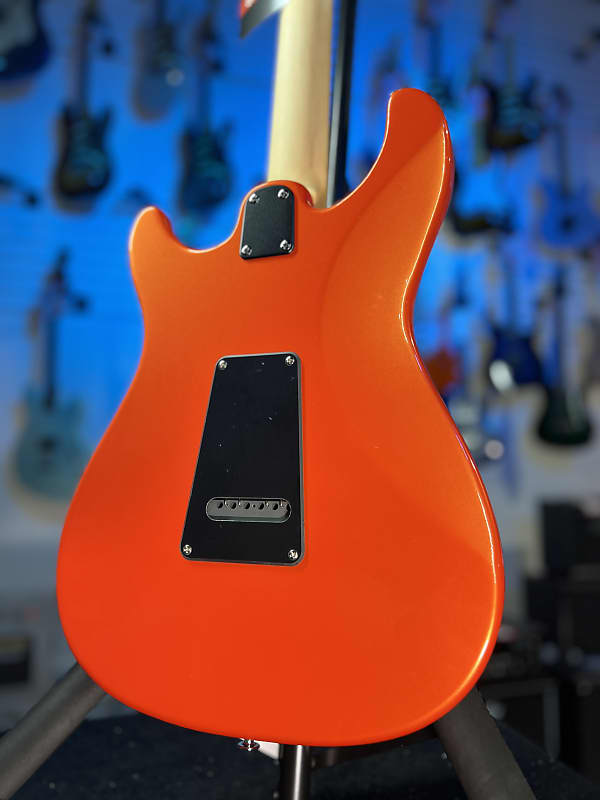 PRS SE NF 3 Electric Guitar - Metallic Orange with Maple Fingerboard, Signature Dealer, Get Plekd! 557