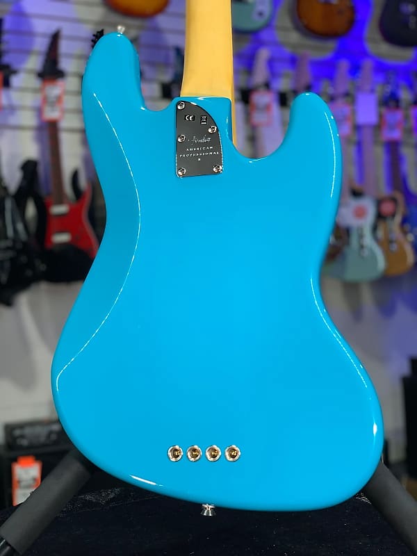 Fender American Professional II Jazz Bass Left-handed Miami Blue Maple Fingerboard Auth Deal! 408