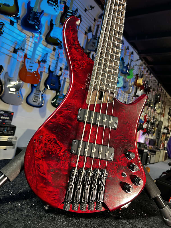 Ibanez EHB Ergonomic Headless 5-string Bass Guitar - Stained Wine Red Low Gloss GET PLEK'D! 691