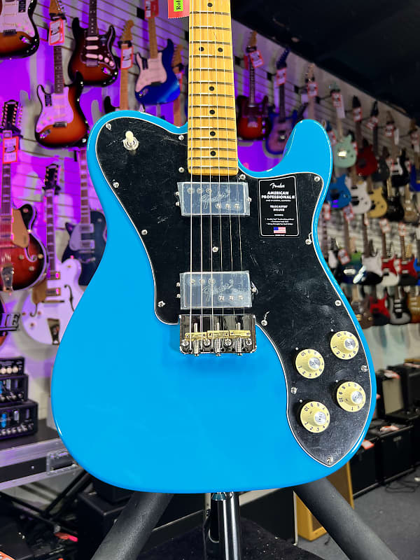 Fender American Professional II Telecaster Deluxe Miami Blue with Maple Fingerboard Auth Deal Free Ship! 730 *FREE PLEK WITH PURCHASE*