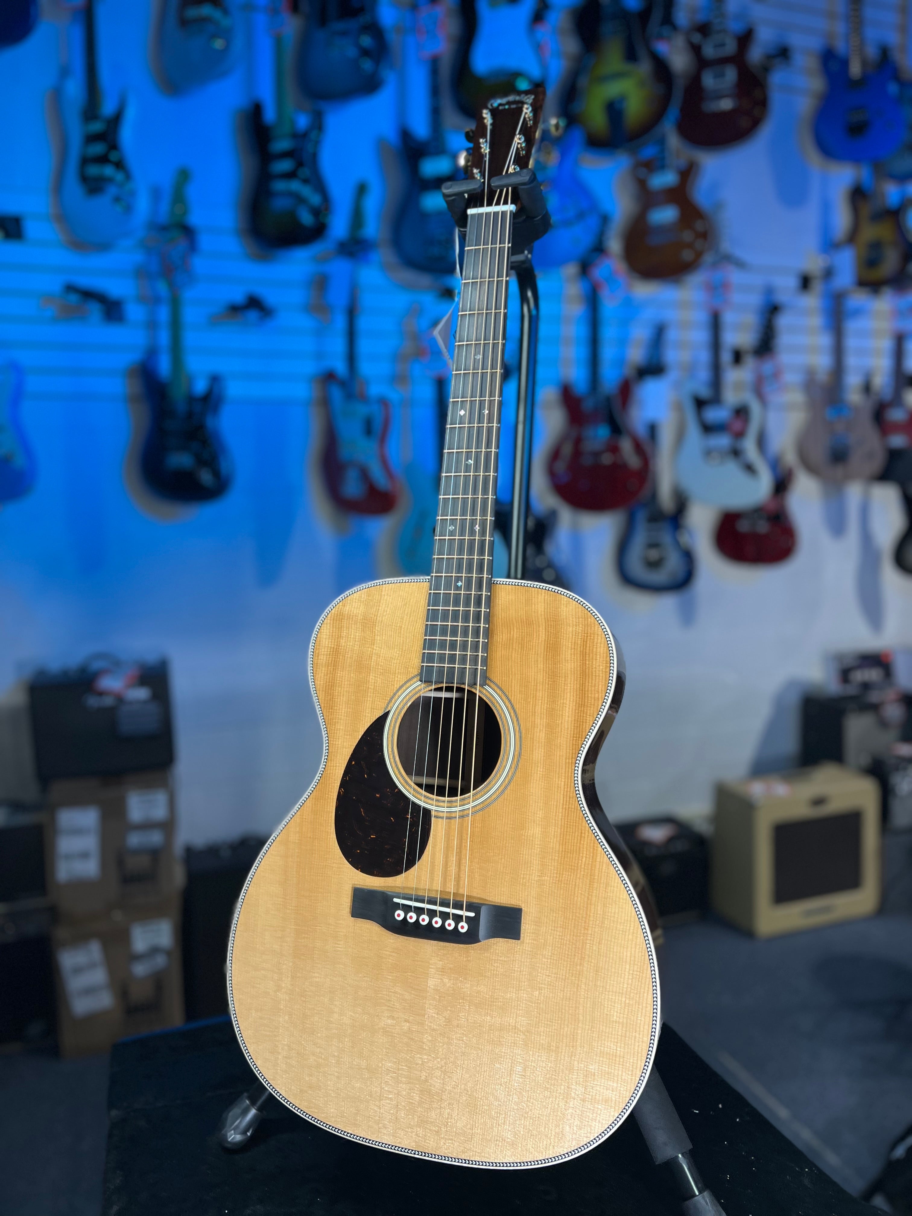Martin OM-28 Modern Deluxe Left-Handed Acoustic Guitar - Natural 220 GET PLEK'D!