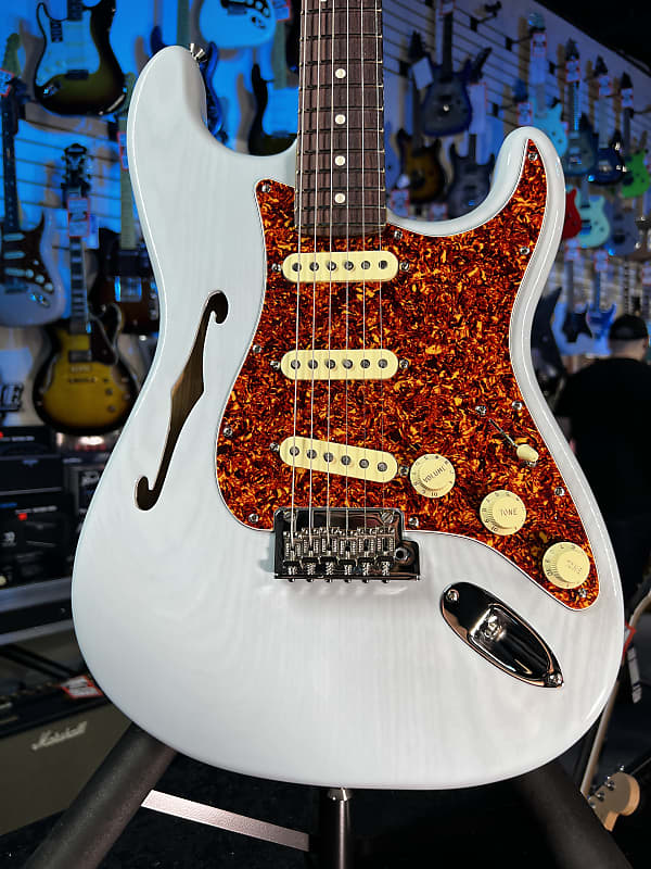 Fender American Professional II Thinline Stratocaster Transparent Daphne Blue Auth Deal Free Ship! 479 GET PLEK’D!