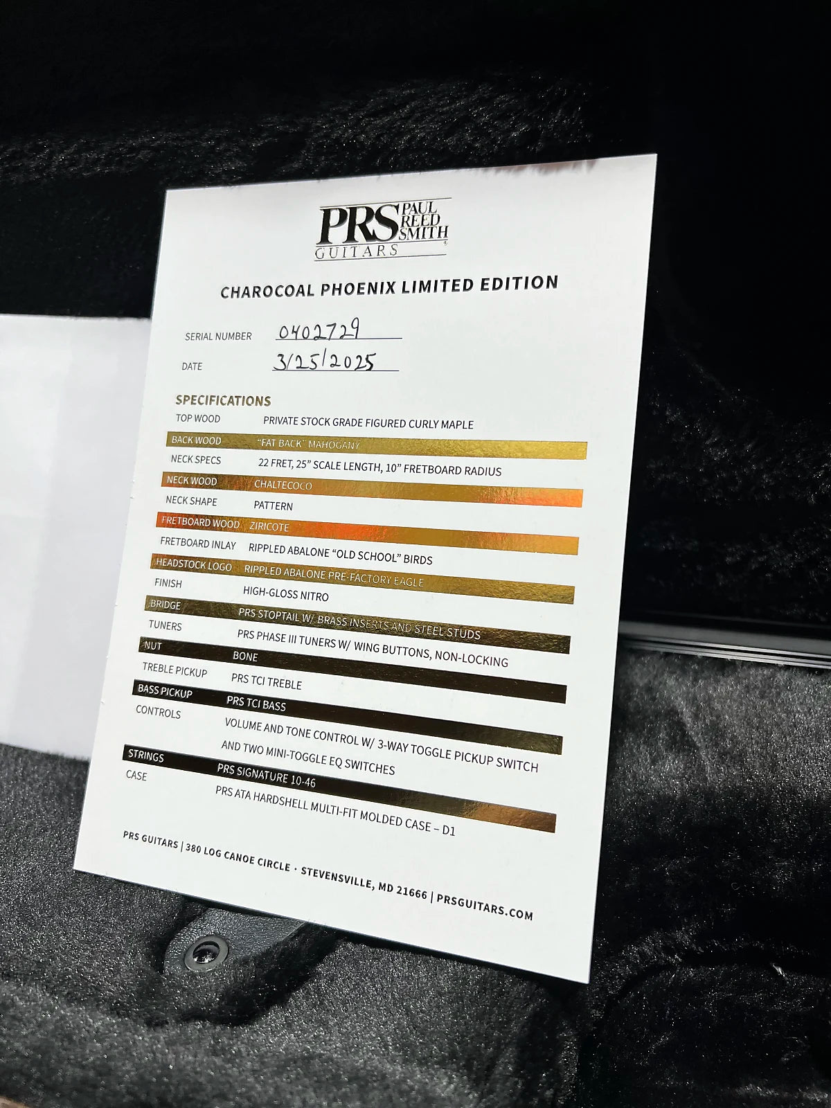 PRS Limited Edition 40th Anniversary Charcoal Phoenix 2025 - / Signature Dealer / Free Ship/ Get Plekd / 729 Charcoal