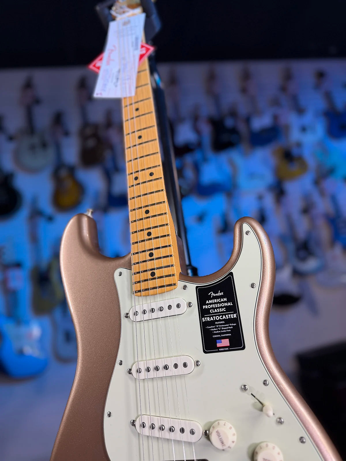 Fender American Professional Classic Stratocaster Electric Guitar - Faded Firemist Gold GET PLEK'D! 849