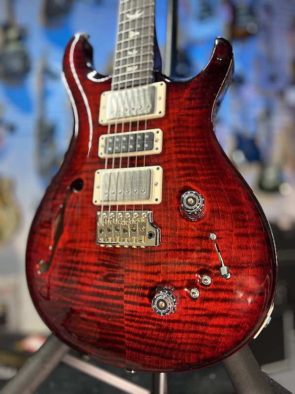 PRS Special Semi-Hollow Electric Guitar, Custom Color - Fire Red Wrap Burst w/ Case, Signature Dlr, Get Plekd 297