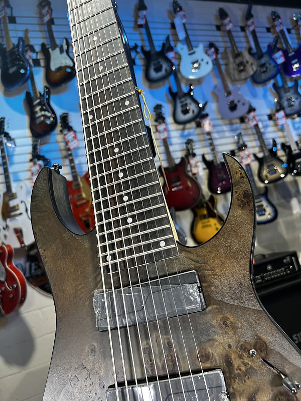 Ibanez Axe Design Lab RG9PB 9-string Electric Guitar - Transparent Gray Flat Auth Dealer Free Shipping! 802 GET PLEK’D!