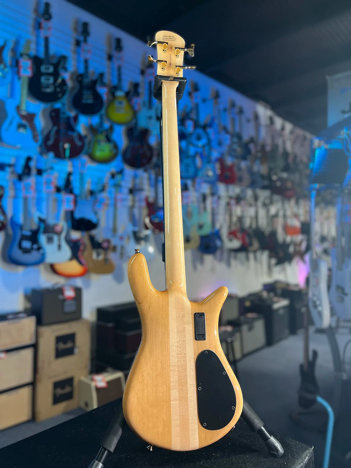 Spector Euro 4 LX Left Handed Bass Guitar - Poplar Burl Natural Gloss, Lefty, w Spector Bag, Get Plek'd Free! 314