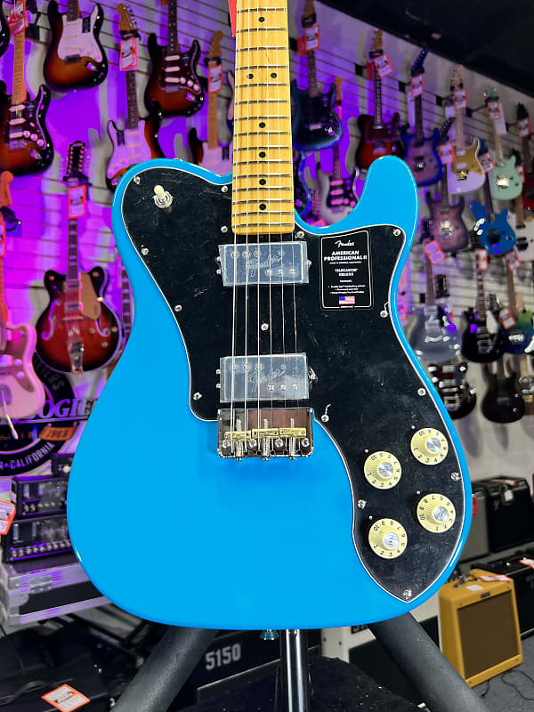 Fender American Professional II Telecaster Deluxe Miami Blue with Maple Fingerboard Auth Deal Free Ship! 730 *FREE PLEK WITH PURCHASE*
