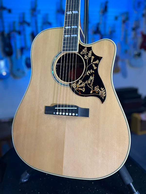 Epiphone Hummingbird Deluxe EC Acoustic-electric Guitar - Natural, w Soft Case, Get Plek'd Free! 162