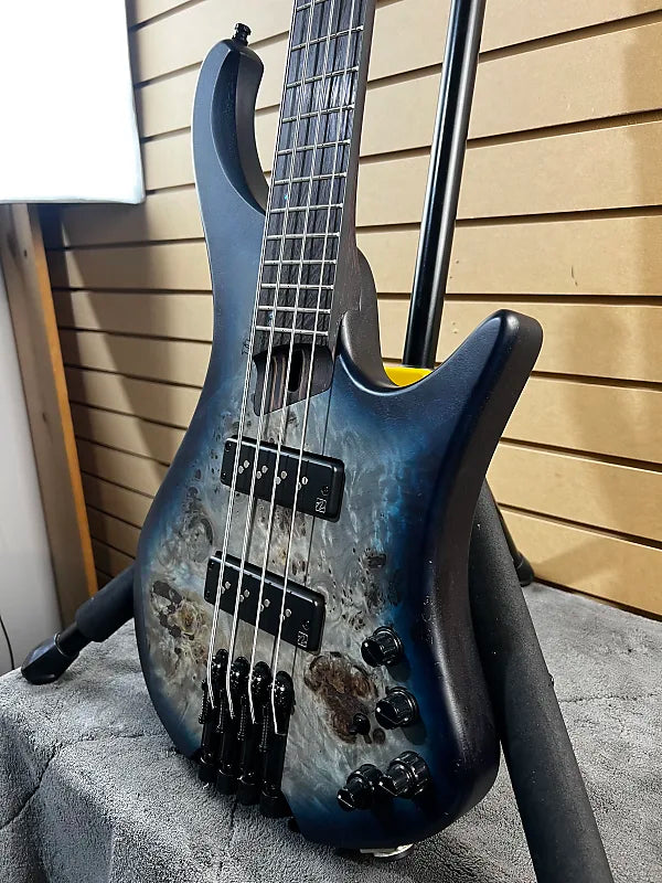 EHB Ergonomic Headless Bass Guitar - Cosmic Blue Starburst Flat #111 GET PLEK'D!