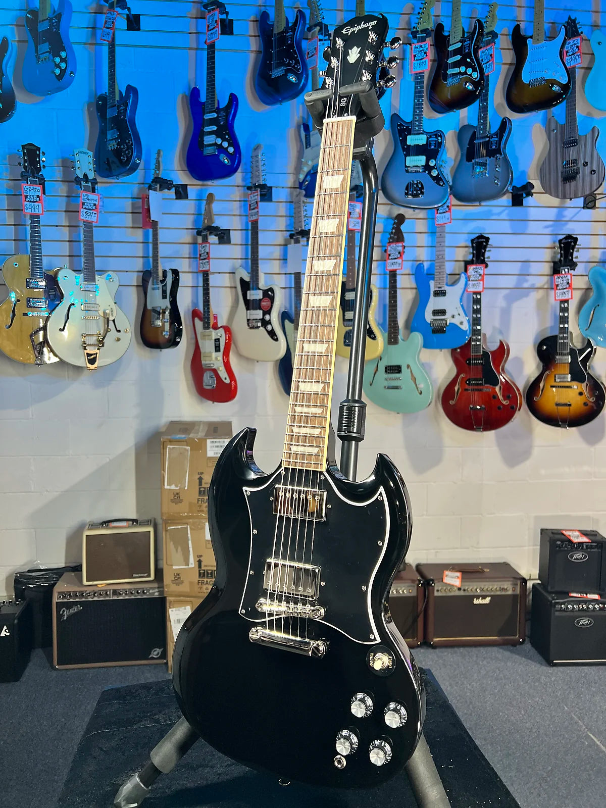 Epiphone SG Standard Ebony 2025 - Ebony, with Premium Gig Bag, Get Plekd 421