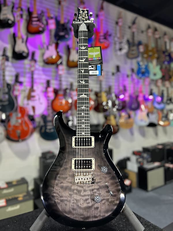 PRS S2 Custom 24 Quilt Top w/ Ebony Board, Faded Grey Black Burst, *FREE PLEK WITH PURCHASE* 305