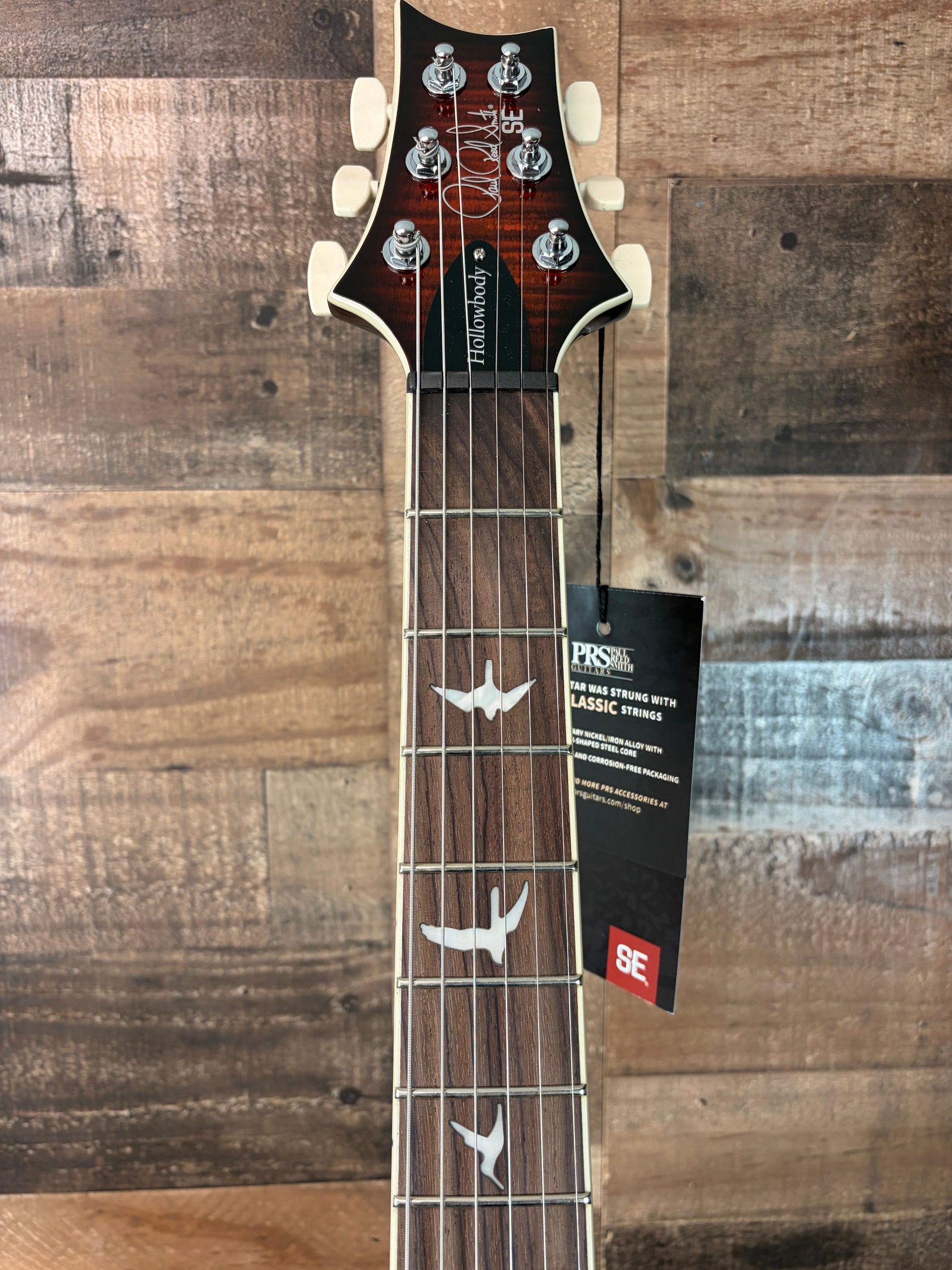 PRS SE Flat Back Hollowbody I Piezo Orange Tiger Smokeburst