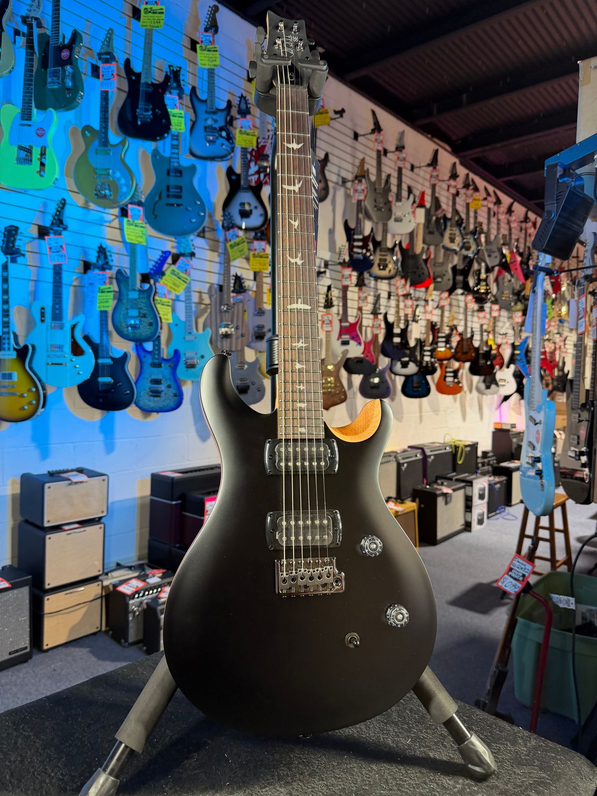 PRS SE CE 24 Satin - Flat Black Top, C&M Exclusive - Black