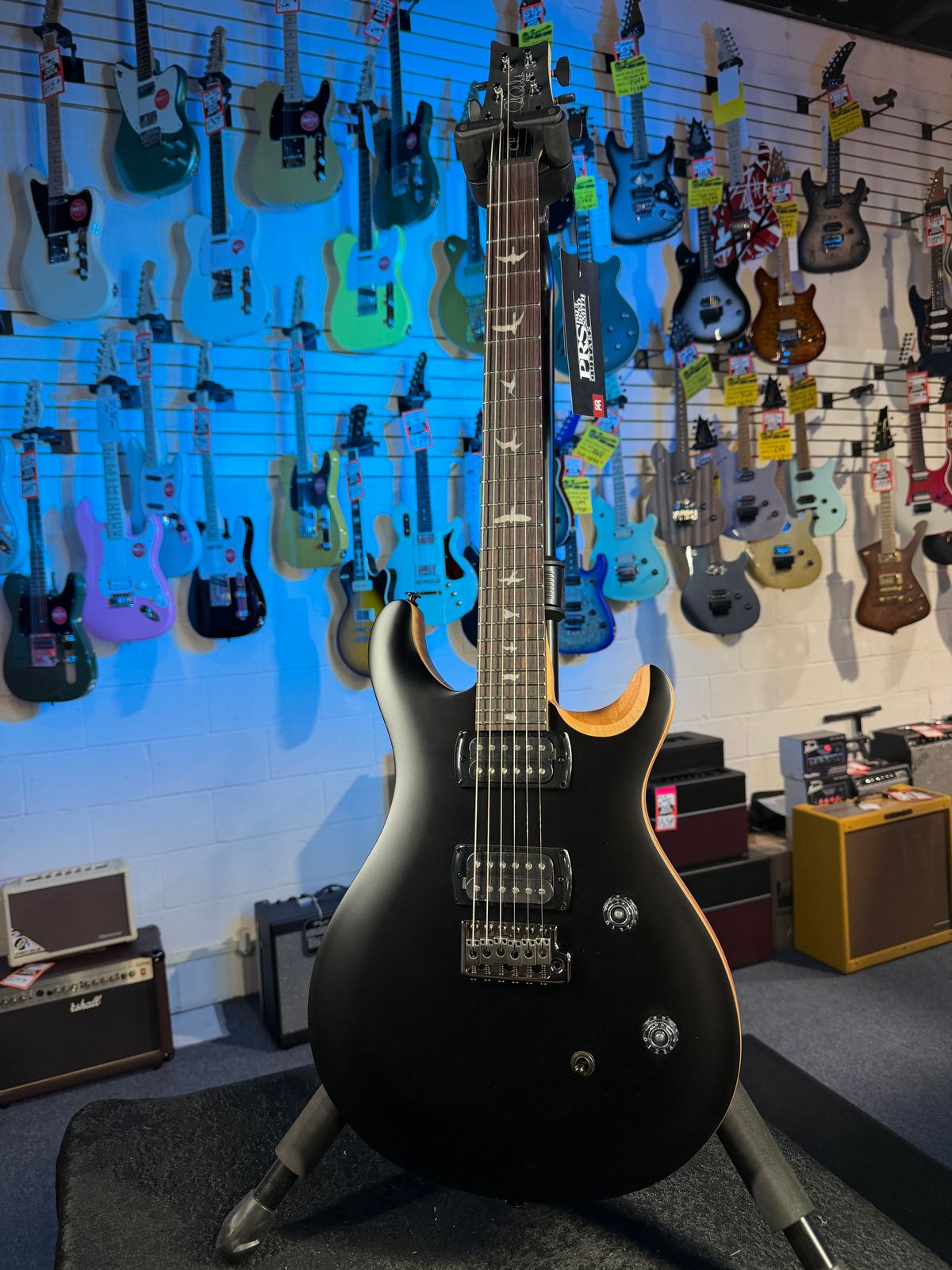 PRS SE CE 24 Satin - Flat Black Top, C&M Exclusive - Black