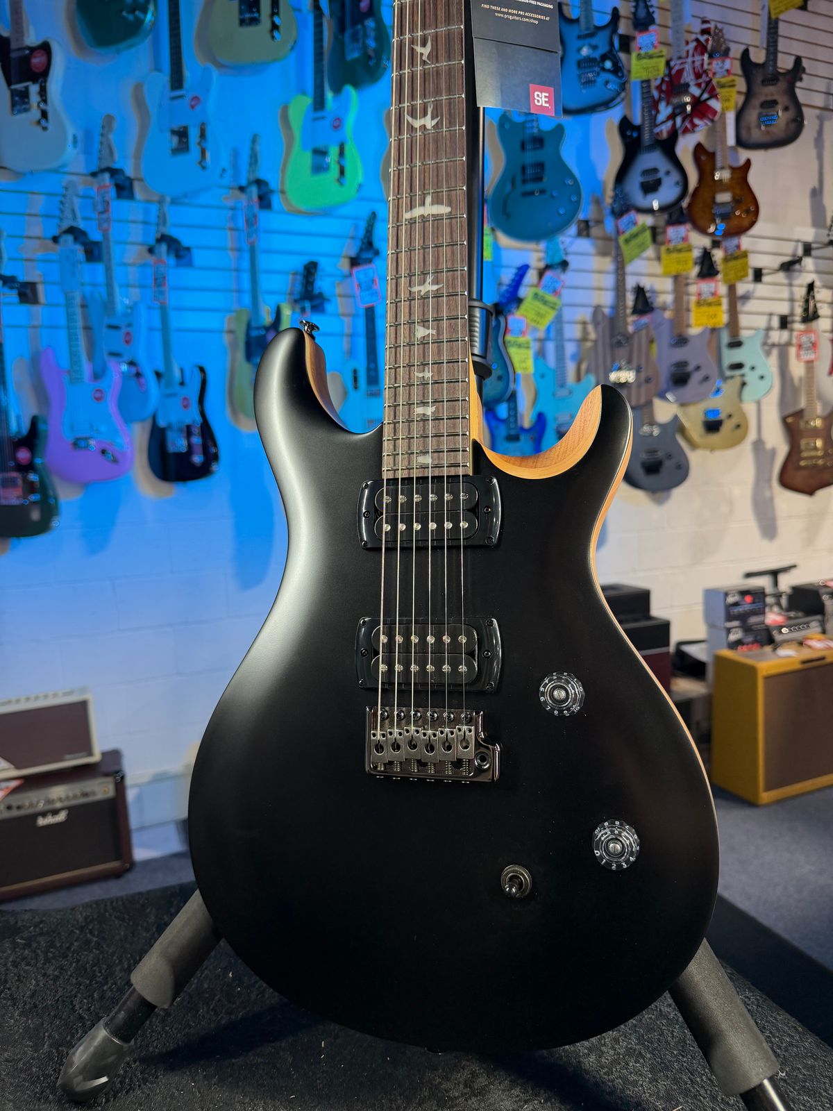 PRS SE CE 24 Satin - Flat Black Top, C&M Exclusive - Black